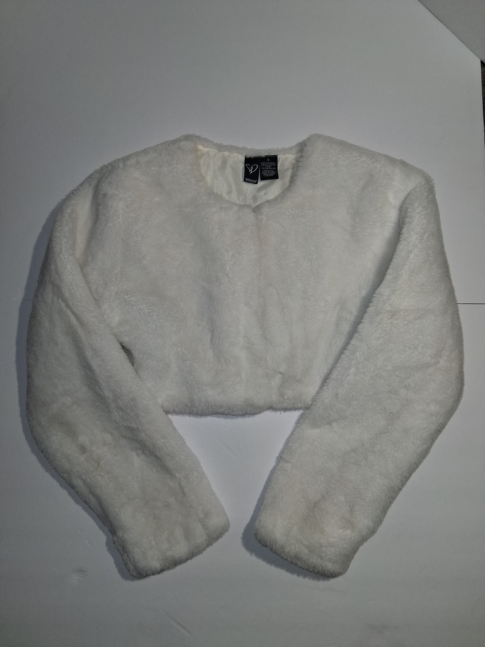 Windsor Ivory Faux Fur Cropped Cardigan